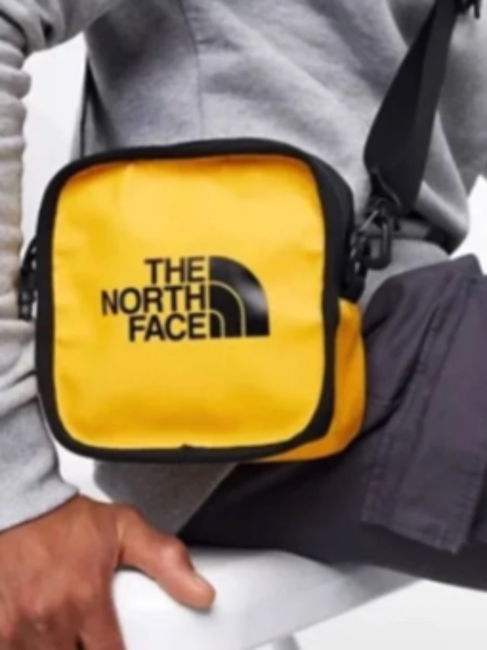 The North Face Explore Bardu II Square Yellow Gold & Black Crossbody Bag